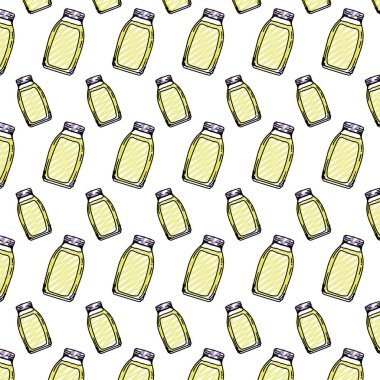 Kristal kavanoz arka plan vektör çizim beslenmesinde suyu doodle