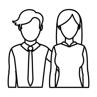 satır profesyonel kadın ve adam ortağı arkadaşlar illüstrasyon vektör