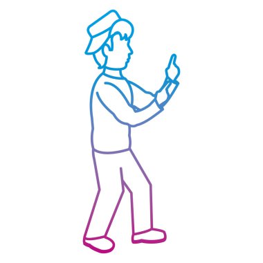 bozulmuş satır komik adam cal ve rahat kıyafetler vektör çizim