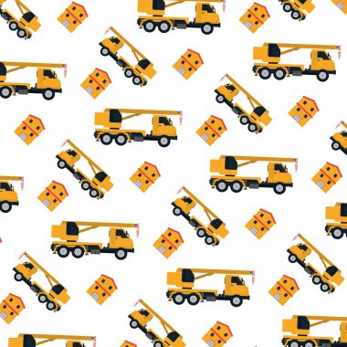 kamyon makaralar ekipmanları inşaat arka plan vektör çizim