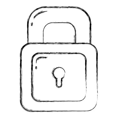 Grunge güvenlik nesnesi asma kilit ve öğe vektör çizim korumak