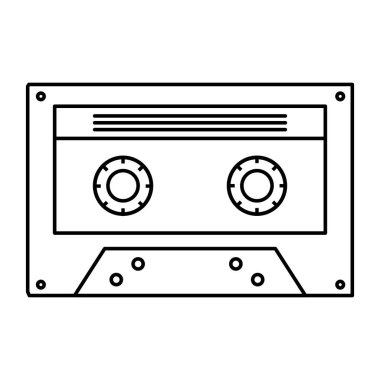 çizgi retro kaset kaset ses eski vektör çizim