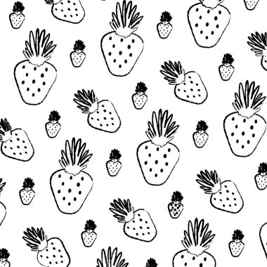 Grunge egzotik çilek tropikal meyve arka plan vektör çizim