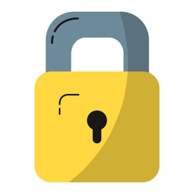 Güvenlik nesnesi asma kilit ve öğe vektör çizim korumak