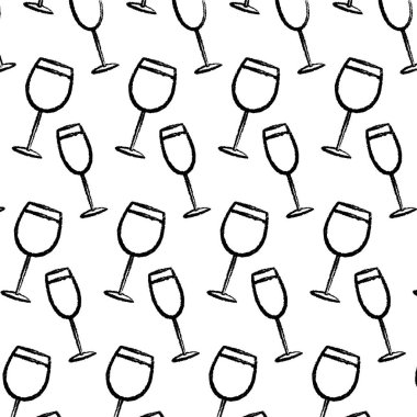 Grunge brendi ve şampanya kadehi içecek arka plan illüstrasyon vektör