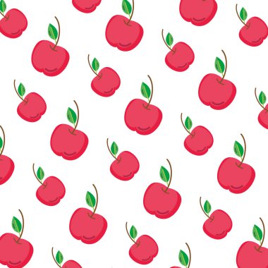 lezzetli elma taze meyve arka plan vektör çizim