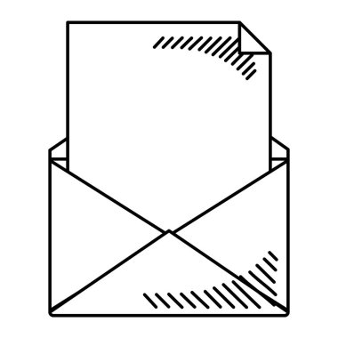 hattı açık e-posta mektup metin iletisi vetor illüstrasyon