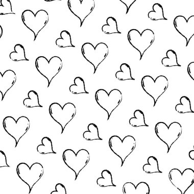 Grunge sevimli kalp sevmek simge arka plan vektör çizim