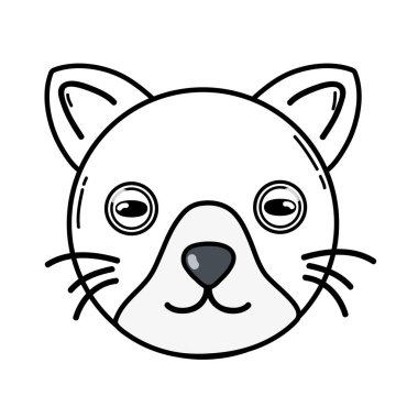 satır şirin kedi baş hayvan vektör çizim evde beslenen hayvan