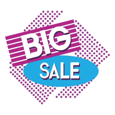 büyük satış promosyon moda etiketi vektör çizim