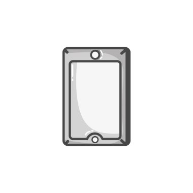 gri tonlamalı smartphone teknoloji nesne arayıp vektör çizim için