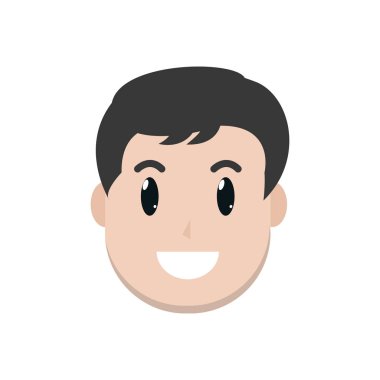 mutlu bir adam kafa saç modeli tasarımı ile illüstrasyon vektör