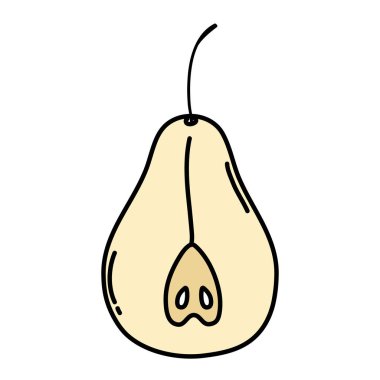 renk lezzetli dilim armut organik meyve vektör çizim