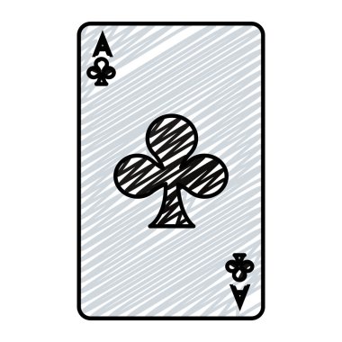 yonca poker kart oyun vektör çizim A doodle