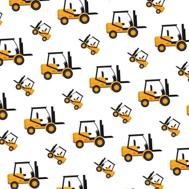 Forklift mekanik ekipman onarım arka plan vektör çizim
