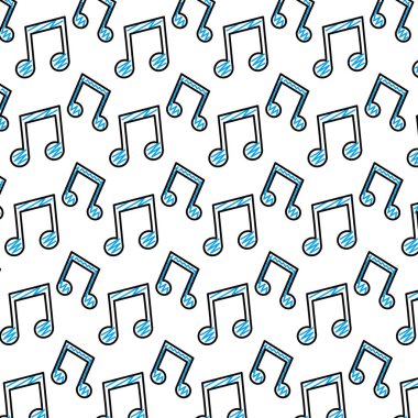 Doodle ışın Not müzik işareti arka plan vektör çizim