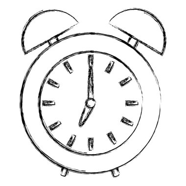 Grunge alarm daire saat tasarım nesne vektör çizim