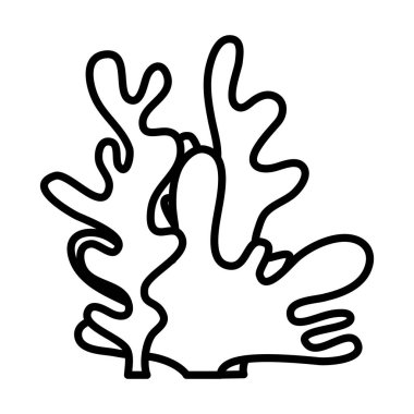 satır güzel yosun deniz doğa bitki vektör çizim