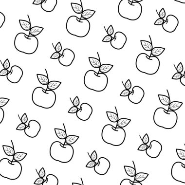 satır lezzetli taze elma meyve arka plan vektör çizim
