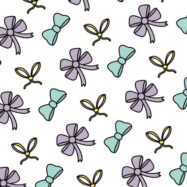 renk sevimli şerit yay dekorasyon arka plan vektör çizim