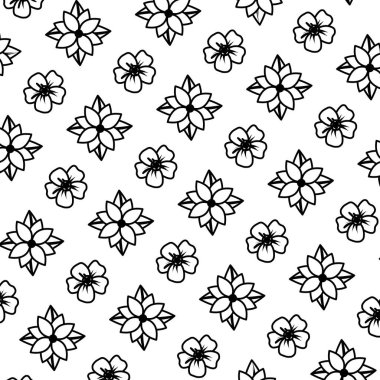 satır şirin tropikal çiçek yaprakları arka plan vektör çizim ile