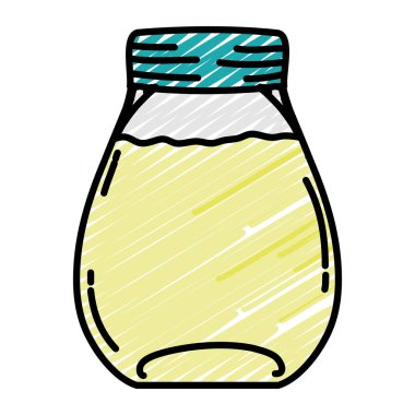 Kristal kavanoz vektör çizim sağlıklı beslenme suyu doodle