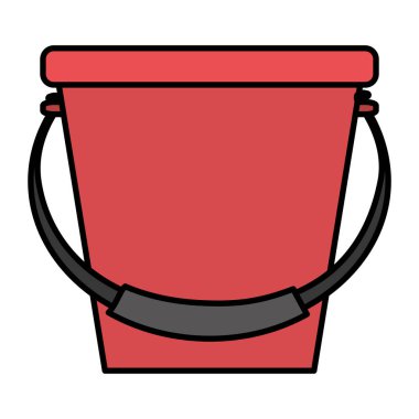 renk plastik kova nesne stili simge vektör çizim