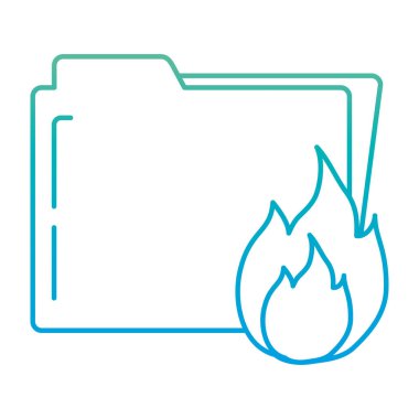 bozulmuş satırı klasör dosyası dikkat sıcak ateş vektör çizim ile