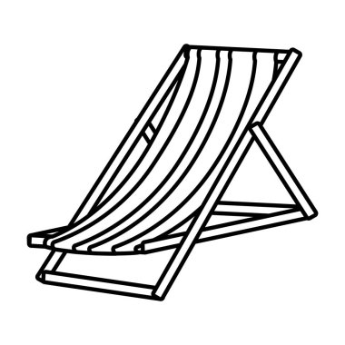 çizgi rahat plaj sandalye nesne stili vektör çizim