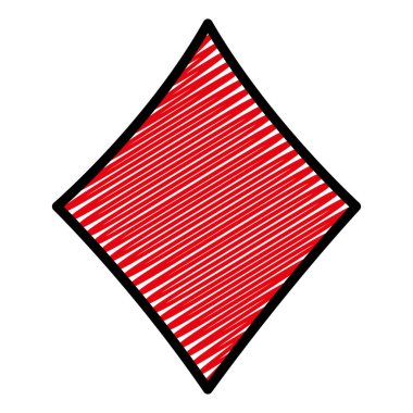 elmas casino oyun kartı simge vektör çizim doodle