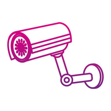 satır dış video kamera teknolojisi güvenlik vektör çizim için bozulmuş