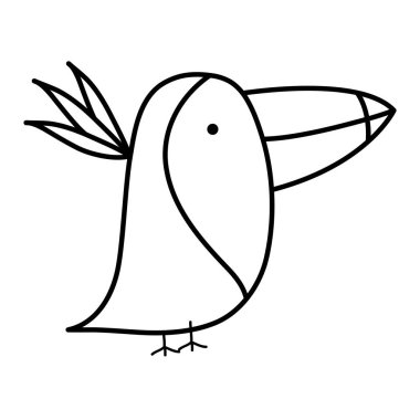 satır çok güzel toucan vahşi hayvan yaratık vektör çizim
