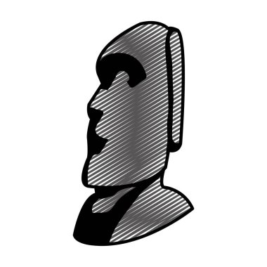 Moai heykel Paskalya Adası Kültür vektör çizim dan doodle