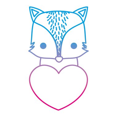 satır sincap sevimli vahşi hayvan kalp vektör çizim ile bozulmuş