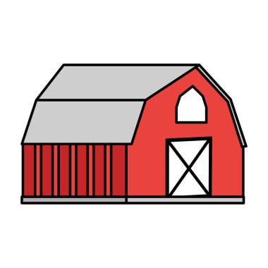 renk yan ahşap ev çiftlik tarzı vektör çizim