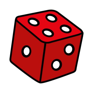 renk casino dice oyun bağımlılığı vektör çizim küp