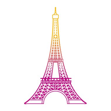 bozulmuş Eyfel Kulesi mimari Paris satır Fransa vektör çizim