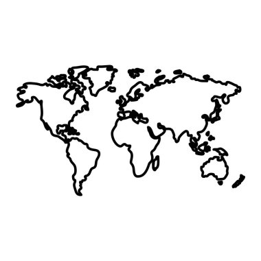 satır global harita kıta dünya Coğrafya vektör çizim