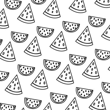 satır dilim karpuz tropikal meyve arka plan vektör çizim
