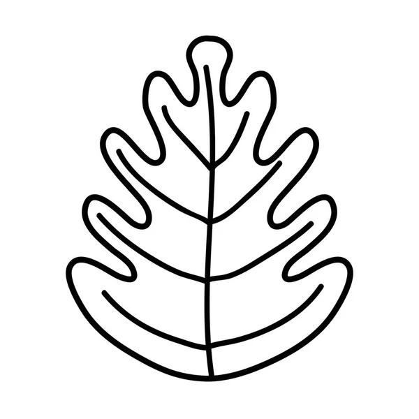 Linie Tropisches Blatt Botanik Natur Stil Vektor Illustration — Stockvektor