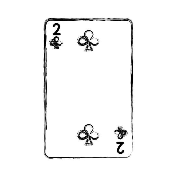 Grunge Deux Trèfles Jeu Casino Illustration Vectorielle — Image vectorielle