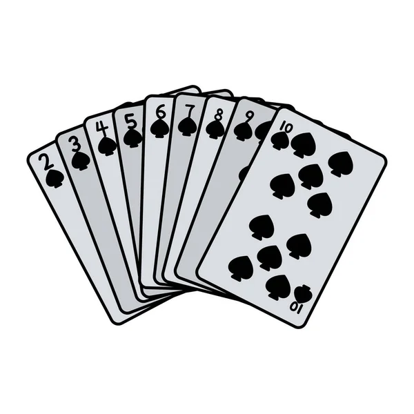 Illustration Vectorielle Jeu Casino Classique Cartes Brochet Couleur — Image vectorielle