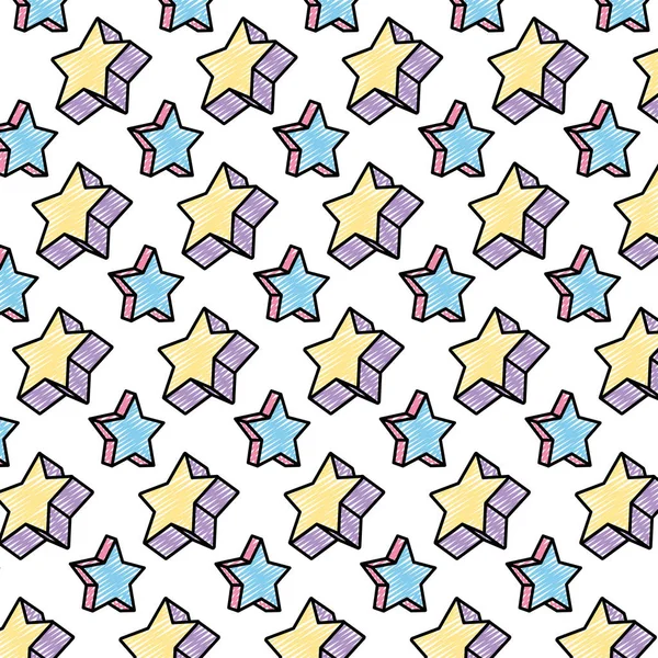 Doodle Εικονογράφηση Διάνυσμα Φόντο Sparkly Style Αστέρων — Διανυσματικό Αρχείο