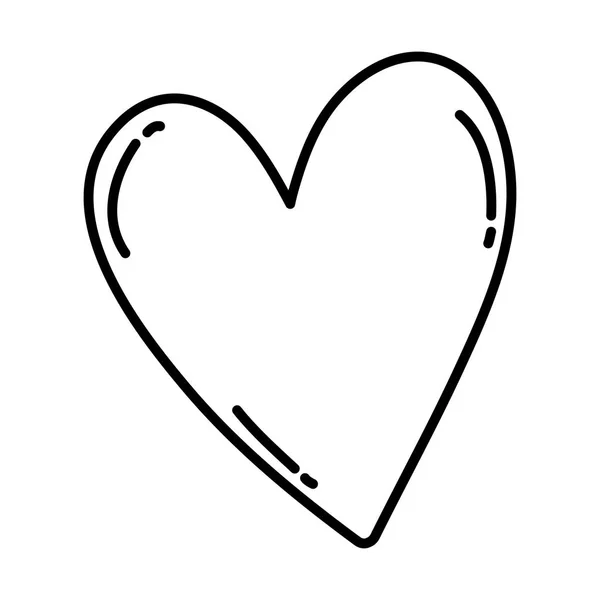 愛と情熱のデザイン ベクトル イラストのライン ハート記号 — ストックベクタ