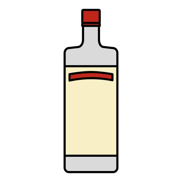 Farbe Wodka Flasche Schnaps Alkohol Getränke Vektor Illustration — Stockvektor