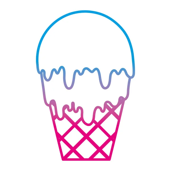Degraded Line Sweet Ice Cream One Ball Vector Illustration — Stock Vector