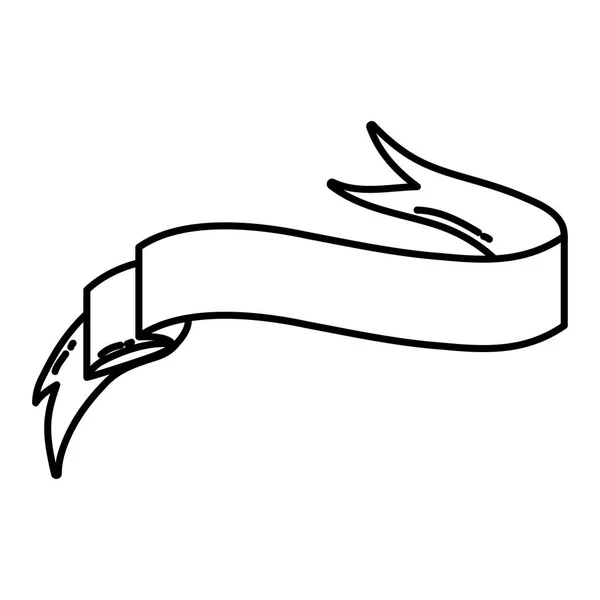 Line Art Ribbon Stil Dekoration Objekt Vektorillustration — Stock vektor