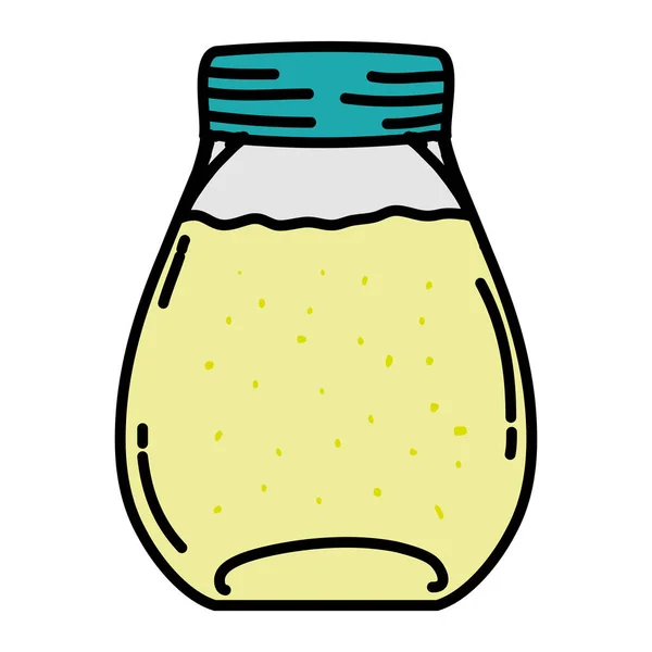 颜色健康营养果汁在水晶罐子向量例证 — 图库矢量图片