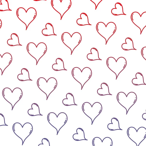 Línea Degradada Lindo Corazón Amor Símbolo Fondo Vector Ilustración — Vector de stock