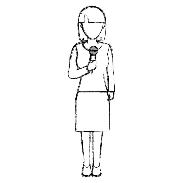 woman news reporter in tv character vector illustration design  tasmeemMEcom